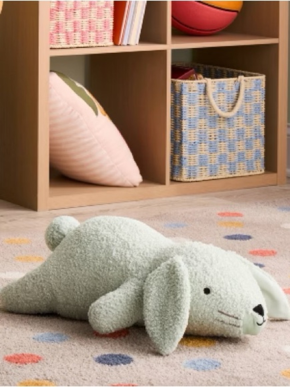 Bunny Weighted Plush Kids' Throw Pillow Mint - Pillowfort